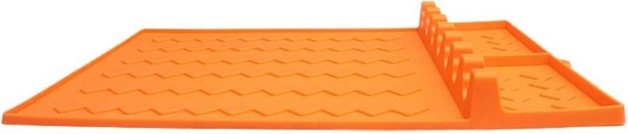 Siliconen Grillmat Spatelhouder Keukengerei Keuken Organisatie Hittebestendig Ontwerp 26.5 x 41 cm Oranje