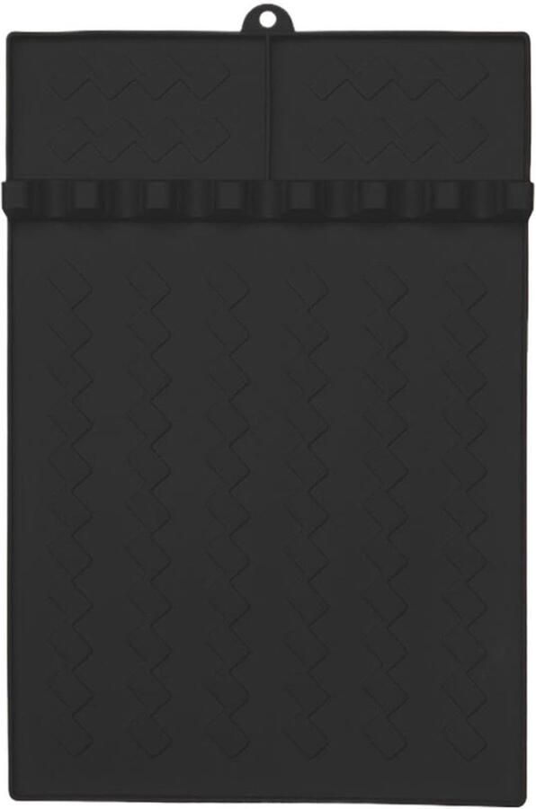 Siliconen Grillmat Spatelhouder Tafelmat Keuken Organisatie Hittebestendig Voedselveilig 41 x 26.5 cm Zwart