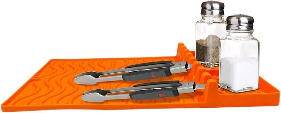 Siliconen Grillmat Zijdelingse Plank Georganiseerd Grillen Meerdere Vakken 30 x 13 cm Grijs
