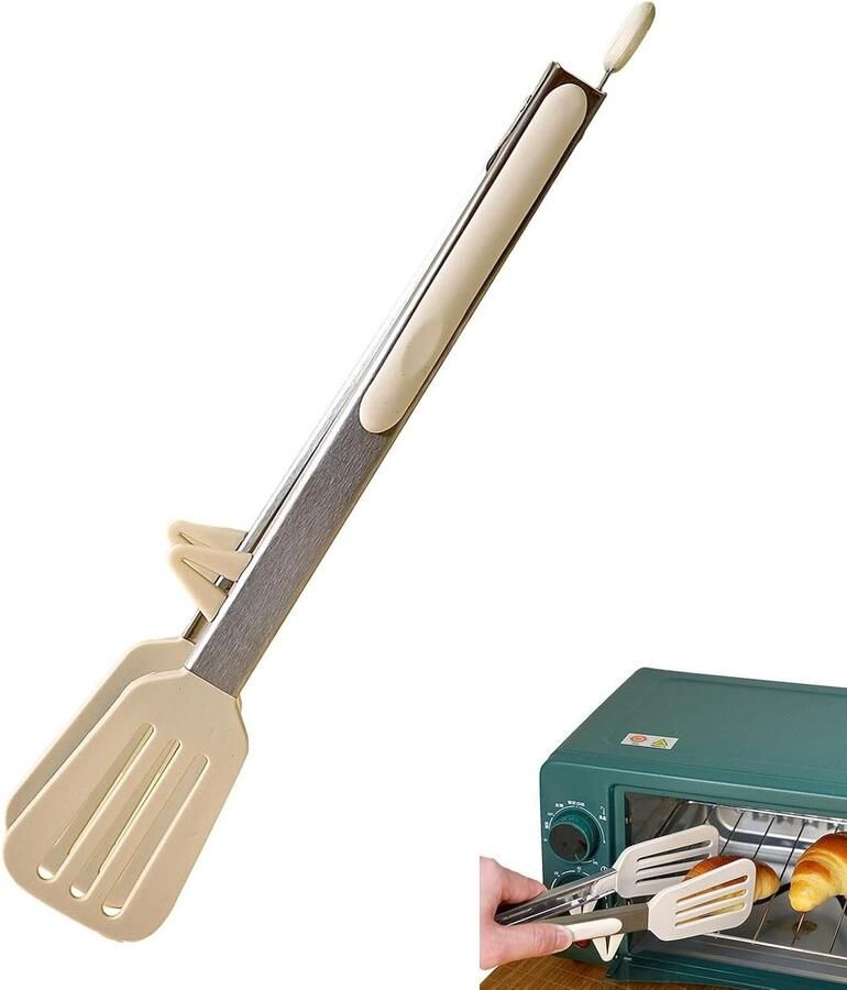Siliconen Grilltang Kooktang Keukentang Serveren van Voedsel Hittebestendig Siliconen 345 cm Wit