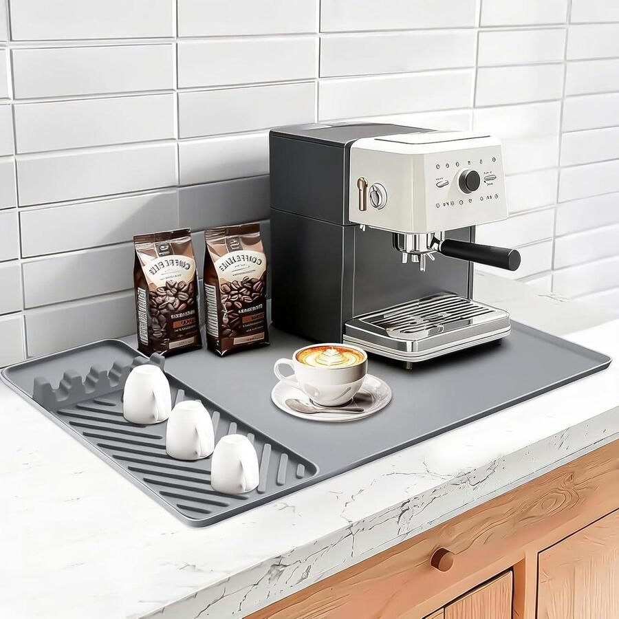 Siliconen Heteluchtfriteuse Mat Friteuse Bakpapier Bescherming Keuken Herbruikbaar en Wasbaar 25cm Rond Grijs