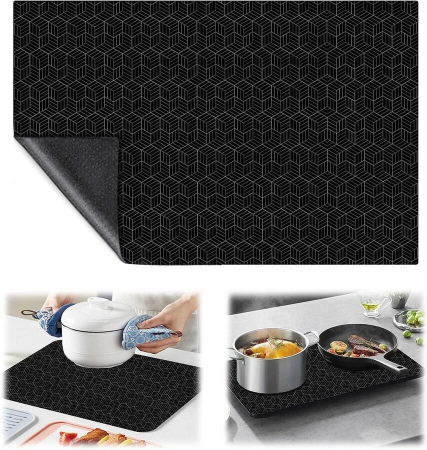 Siliconen inductiekookplaat beschermmat 52 x 78 cm hittebestendige onderlegger antislip mat voor veilig koken temperatuurbestendig van -40°C tot 240°C