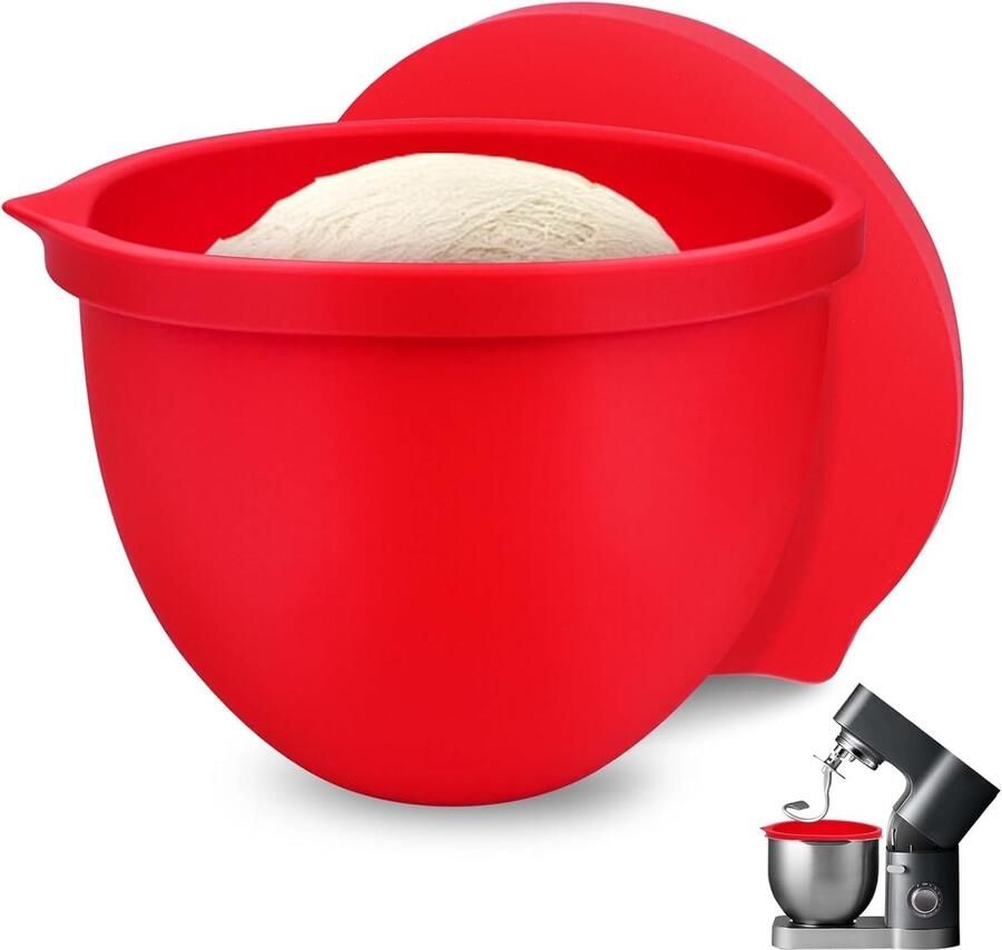 Siliconen Inzet Liner voor 4.8L Keuken Mixer Kom met Deksel Ideaal voor Deeg en Bescherming van Mengkommen