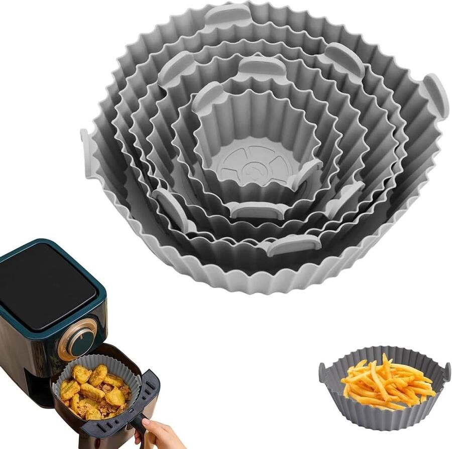 Siliconen Inzetstukken voor Airfryer Set van 6 Mallen voor Bakken en Grillen in de Heteluchtfriteuse