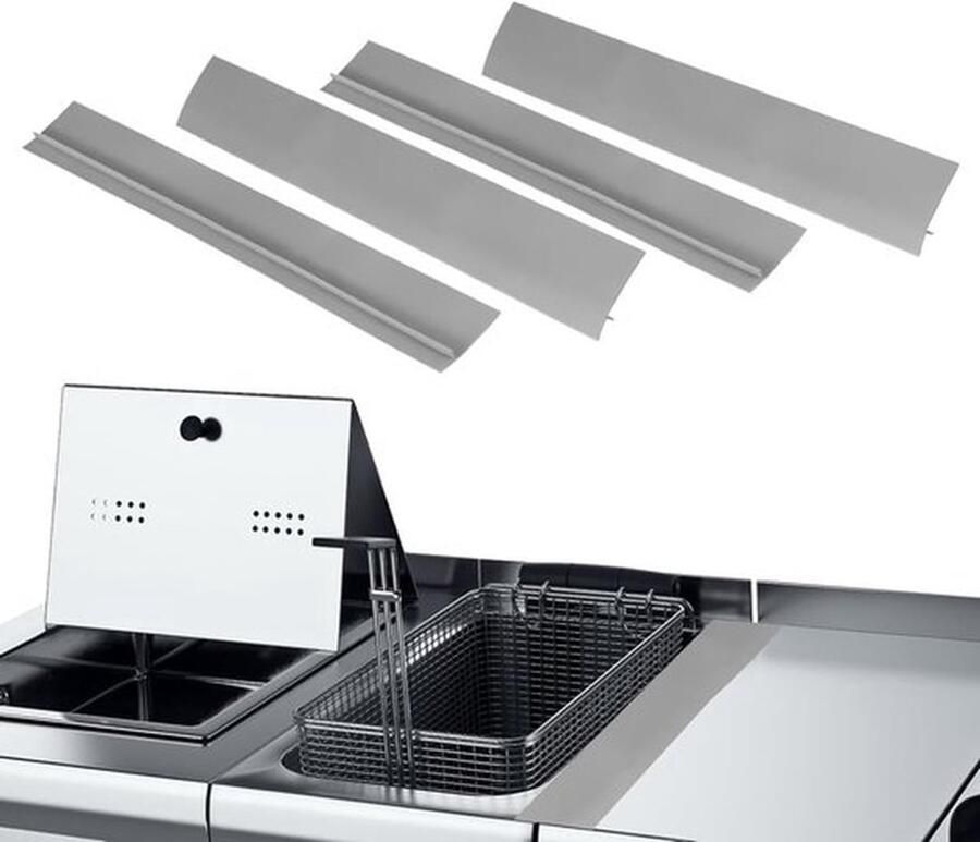 Siliconen kachelopeningen set van 4 stuks spleetvuller voor het fornuis 54 cm hittebestendige ovenspleetvuller afdichtstrips voor kookplaatovens en aanrecht grijs