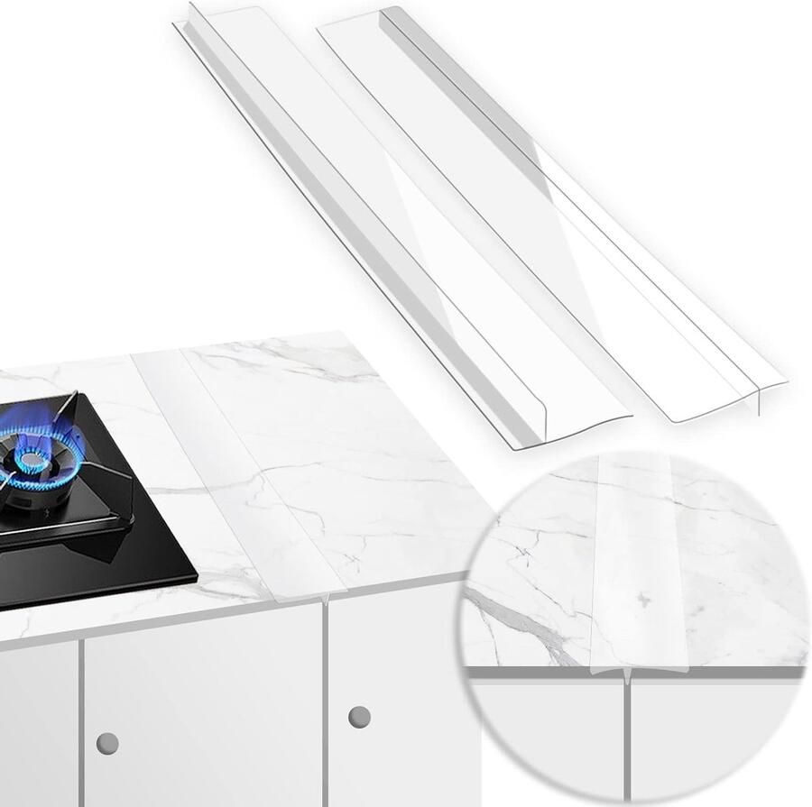 Siliconen Kierenbeschermer voor Kookplaat Oven en Wasmachine 2 Stuks 76 cm Transparant en Flexibel