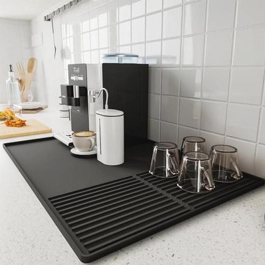 Siliconen Koffiemat met Verhoogde Randen voor Koffiezetapparaat en Espressomachine