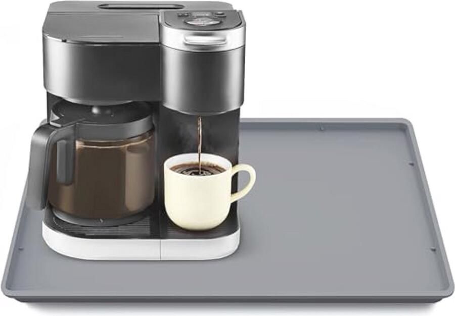 Siliconen Koffiezetapparaat Mat met Lip 19 7 x 15 Heavy Duty Koffieblad voor Werkbladen en Espresso Machines