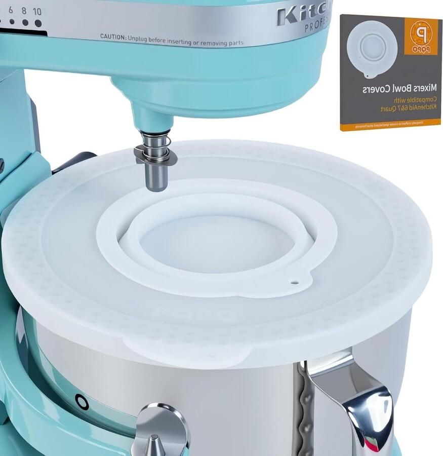 Siliconen Komdeksel Mixer Accessoire Spatvrij Bakken Verzegeld Ontwerp 25x25x1.5cm Wit
