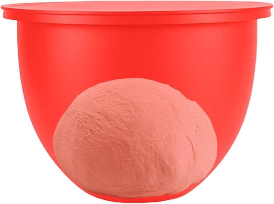 Siliconen Kominzetstukken Mixer Inzetstukken Bakken en Deeg Maken Spatvrij en Nauwsluitend 5 Liter Rood