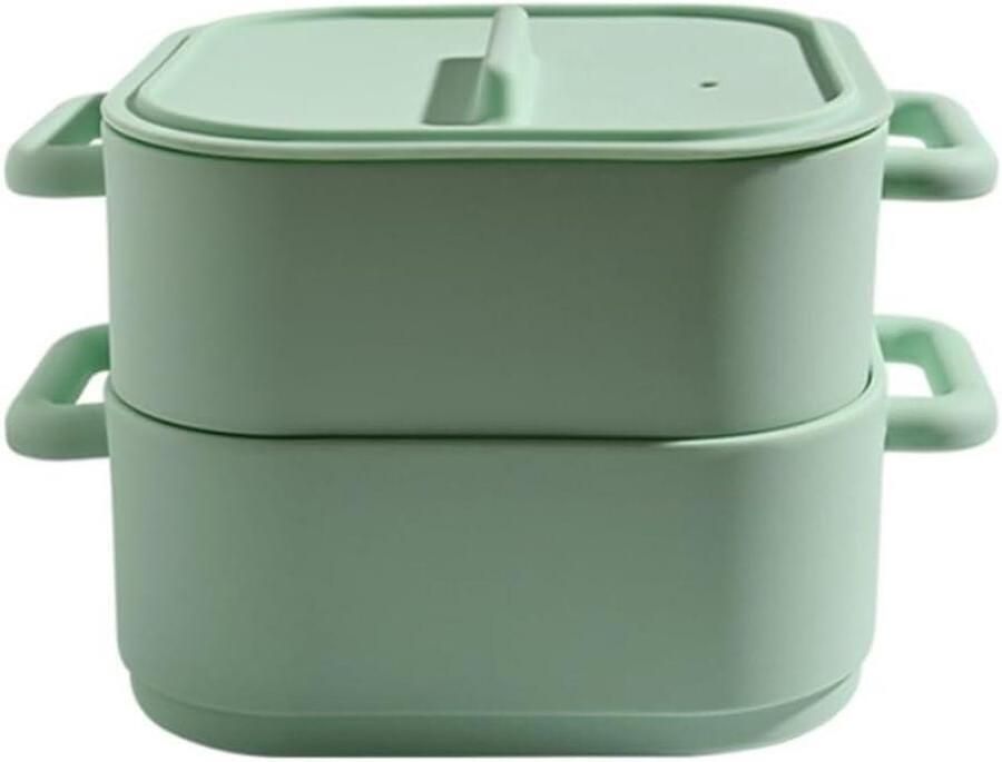 Siliconen kommen Magnetron stoompan Gezond koken Intiem handvatontwerp 22 x 15 x 12 cm Groen