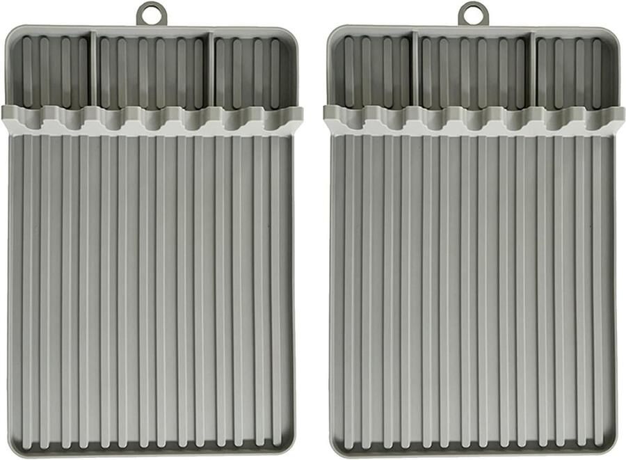 Siliconen Kookplaten Bakmatten Grillmatten Koken en Grillen Gegroefd Vet Opvangend Set van 2 Grijs