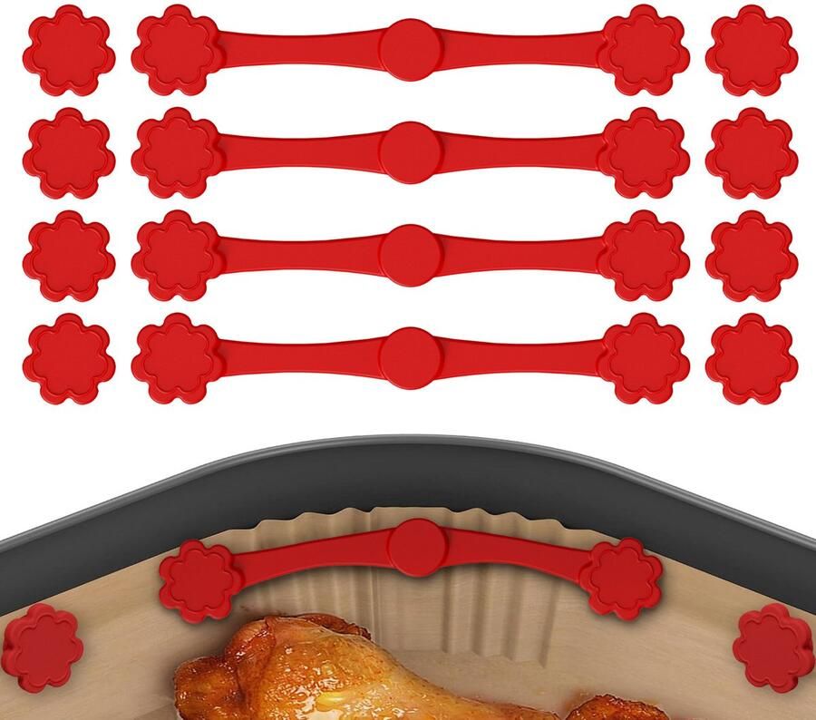 Siliconen Magnetische Klemmen Set Van 12 Stuks Universele Airfryer Accessoires Voor Het Vasthouden Van Bakpapier Wegwerpbaar En Veilig Keukenmagneet