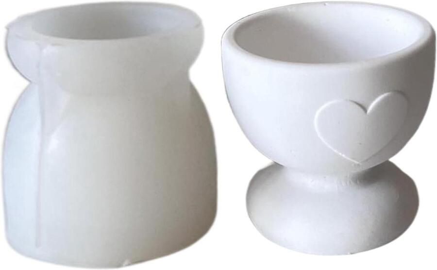 Siliconen mal eierhouder Gietvorm eierdop Keuken decoratie Hartvormig ontwerp 6 x 6 cm Transparant