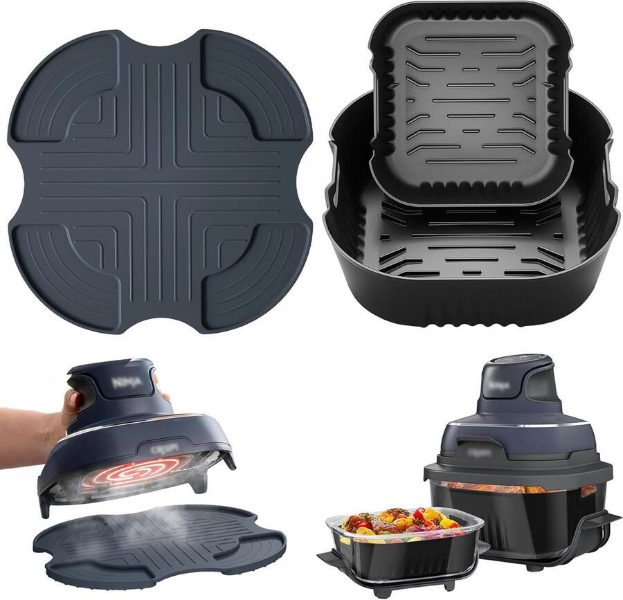 Siliconen mal voor Ninja CRISPi FN101EU luchtfriteuse accessoires voor Ninja CRISPi herbruikbare heteluchtfriteuse inzetstuk met siliconen mal en siliconen mat