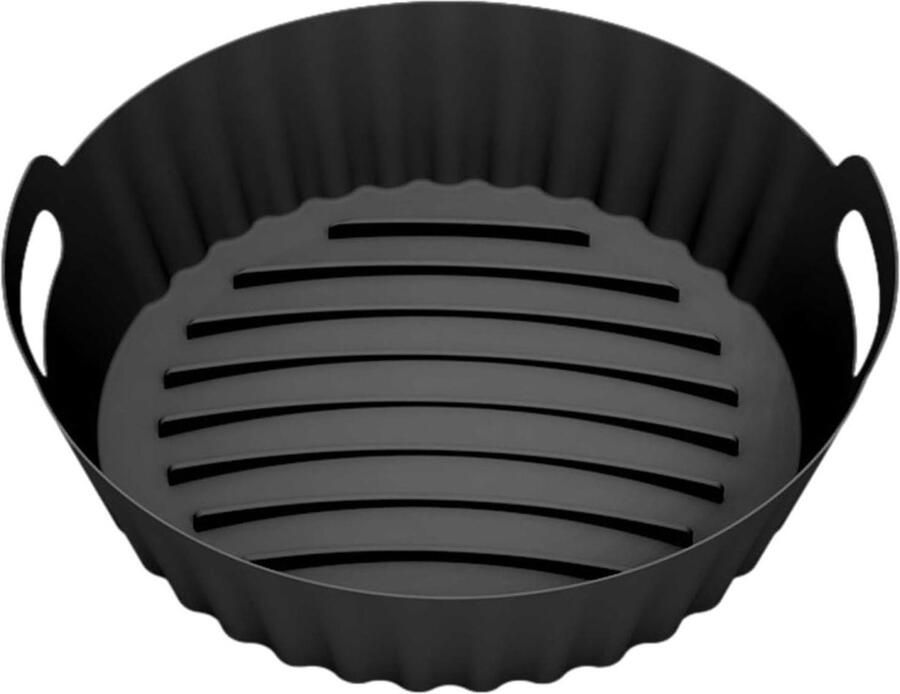 Siliconen mand Airfryer pan Bakken en braden Hittebestendig materiaal 12.9 cm Zwart