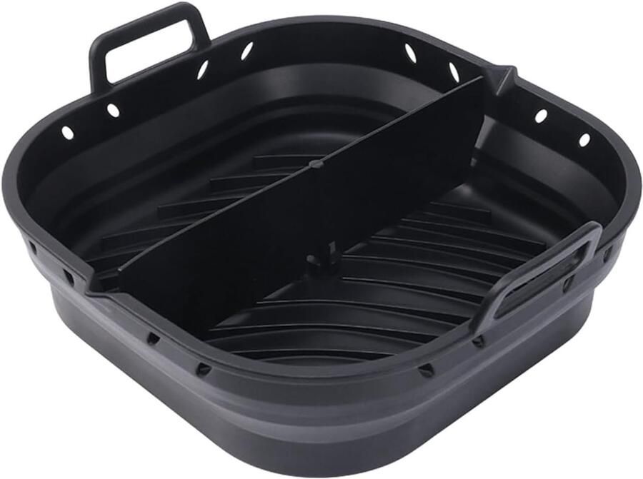 Siliconen mand Bakplaat friteuse Luchtfrituren Spatwaterdicht ontwerp 22 x 23 cm Zwart
