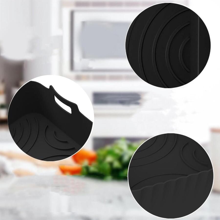 Siliconen mand Luchtfriteuse inzet Veelzijdig koken Herbruikbaar en hittebestendig 724 inch Zwart