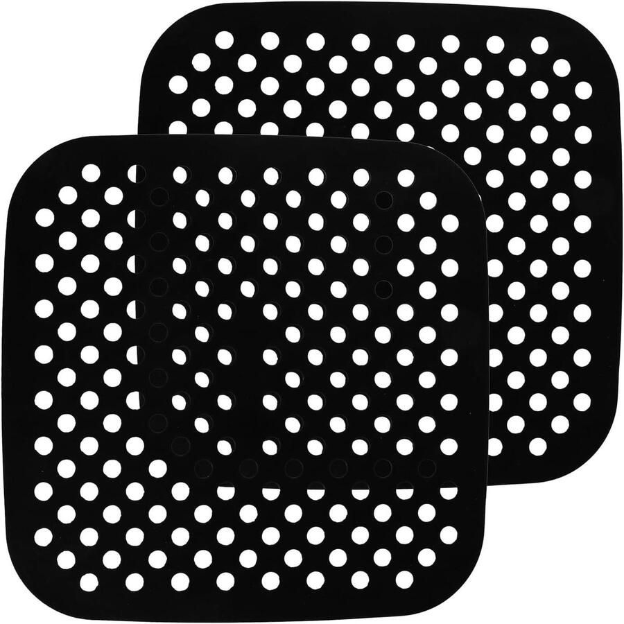 Siliconen Matten Airfryer Accessoires Gezond Koken Herbruikbaar Anti-aanbak 215 x 215 cm Grijs