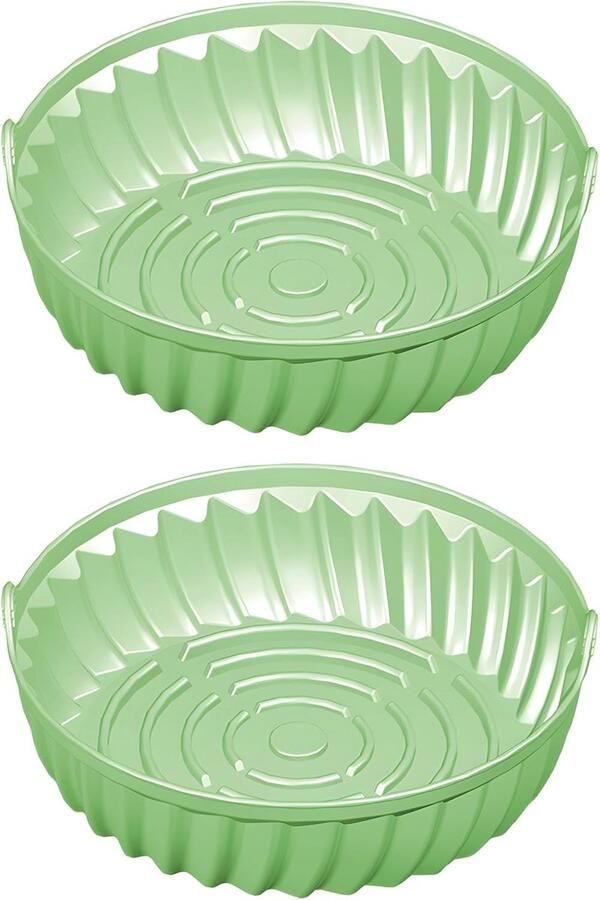 Siliconen Matten Airfryer Accessoires Schoon Koken Herbruikbaar & Vaatwasbestendig 2 Stuks Klein Groen