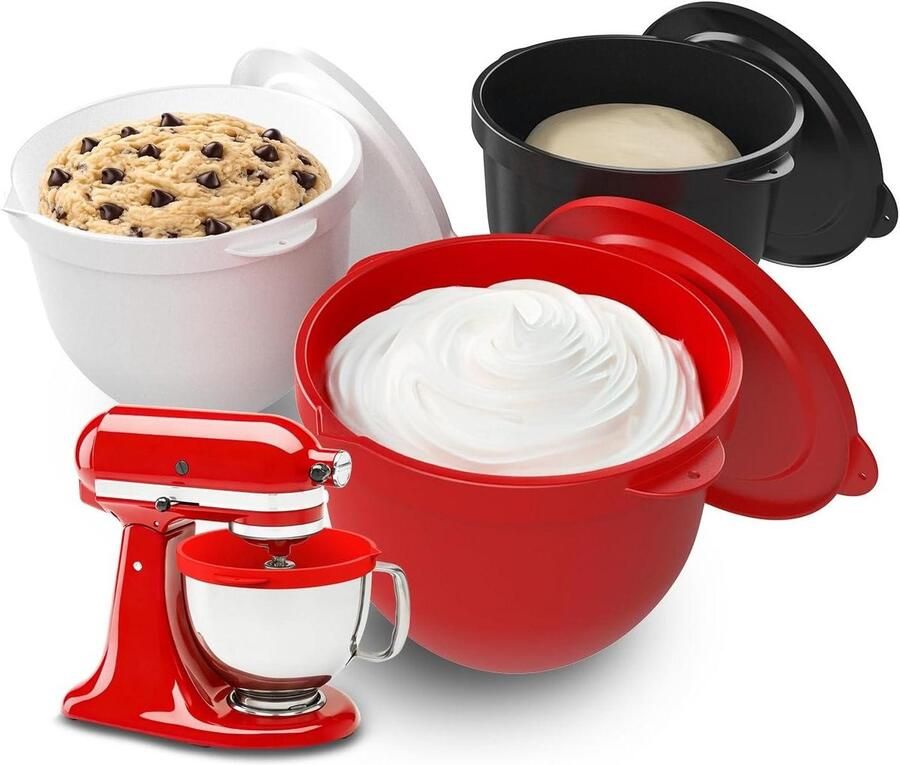 Siliconen Mengkommen Mixer Bakjes Bakken en Koken Extra Stevig Materiaal 3 stuks Grijs