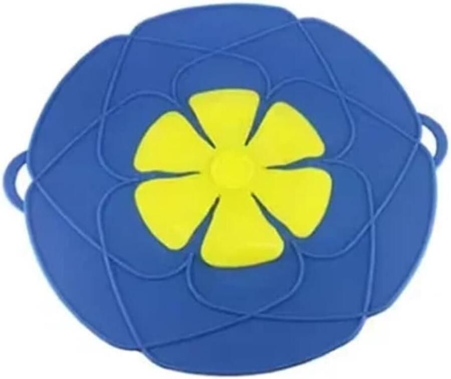 Siliconen Morsstop Deksel Kookhoes Pannen Koken Zonder Overkoken Herbruikbaar Kookaccessoire 25 cm Blauw - Foto 1