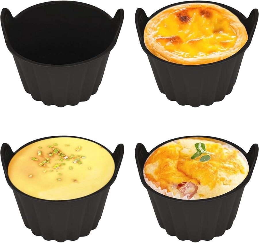 Siliconen Muffinvorm en Poached Egg Mould Set van 4 voor heteluchtfriteuse