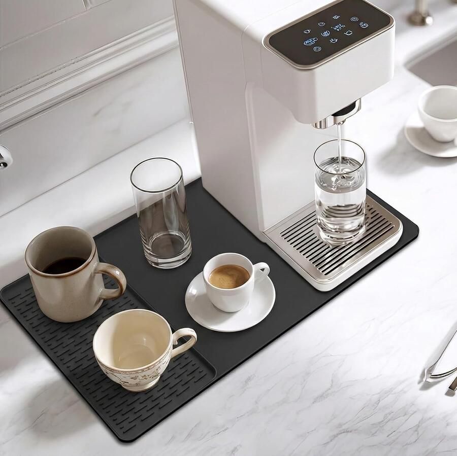 Siliconen onderlegger voor koffiemachine 61x40cm zwart voor volautomatische koffiemachines