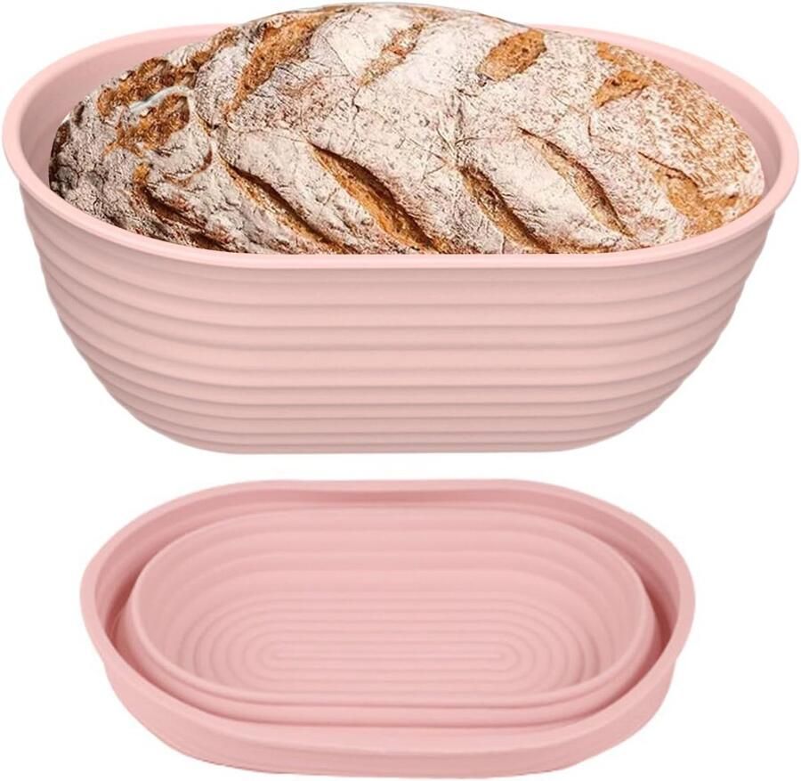 Siliconen Ovaalvormige Gaarmand 26 cm – Broodmand Opvouwbaar voor Perfect Geprofileerd Brood