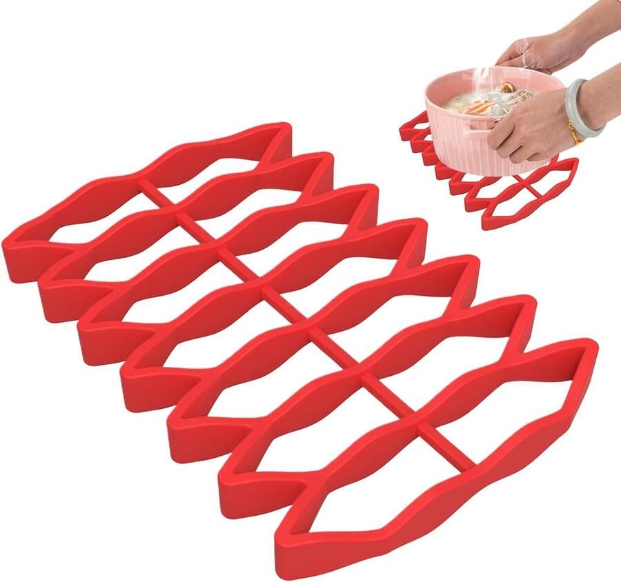 Siliconen braadrek Oven rooster Gelijkmatig bakken Optimale luchtstroom 23x15.6x2 cm Rood