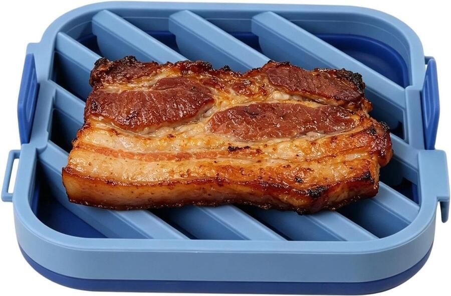 Siliconen Ovenrooster Bakplaat Vetafvoer Gezonder Roosteren Aanpasbaar Ontwerp 17 cm Zwart