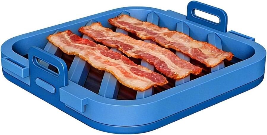Siliconen Ovenrooster Braadrek Airfryer Gelijkmatig Braden Vet Afvoerend Ontwerp 20-25 cm Zwart