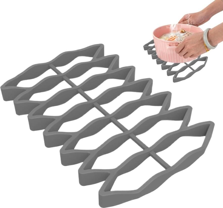 Siliconen Ovenrooster Keuken Accessoire Gelijkmatig Koken Luchtcirculatie Bevorderend 23 x 15.6 cm Grijs - Foto 1