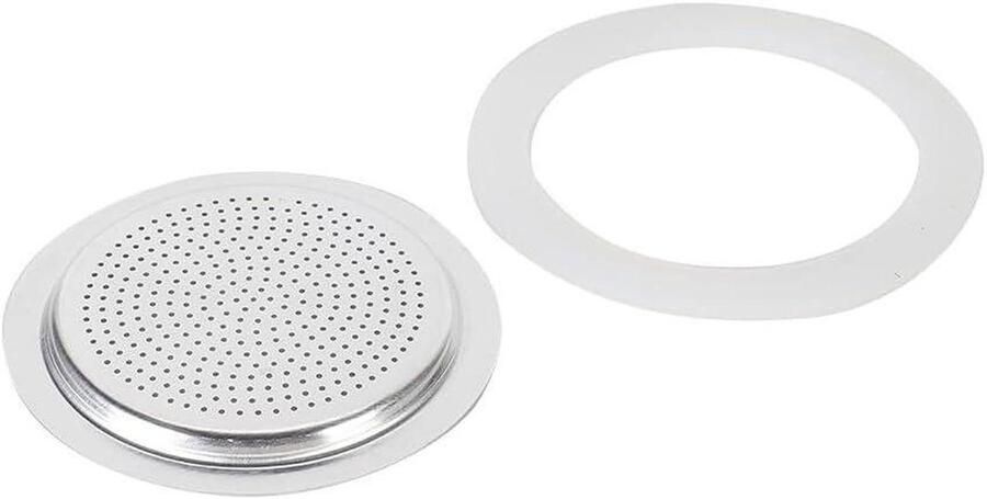 Siliconen Pakking Rubberen Afdichting Pot Espresso Pot Zacht Flexibel Materiaal 12 kop+Zeef Wit - Foto 1