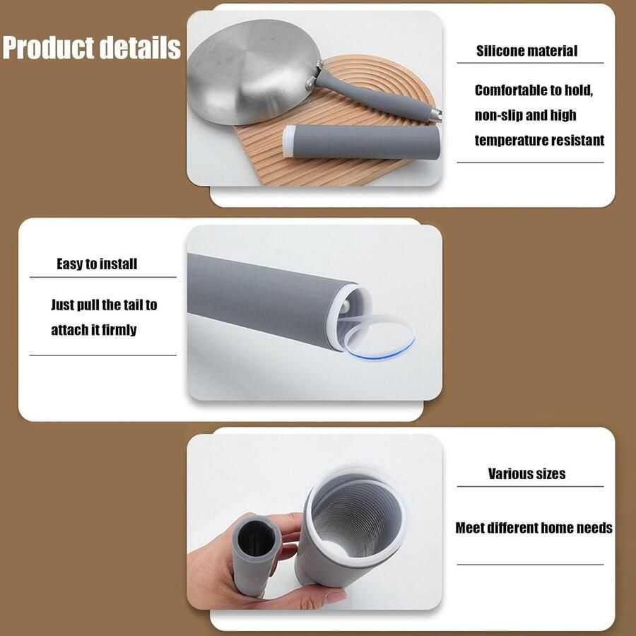 Siliconen Panhouder Hittebestendige Cover Veilig Koken Antislip Ontwerp 2 Stuks Zwart - Foto 1