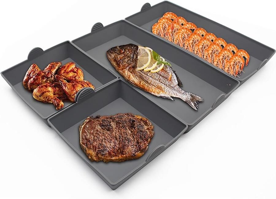 Siliconen Panverdeler Set van 4 Stuks Herbruikbare Antiaanbak Griddle voor Oven en Airfryer Hittebestendig en Makkelijk Schoon te Maken