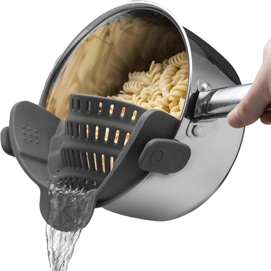 Siliconen Pastascheider met Clips Geschikt voor Alle Potten en Kommen Perfect voor Groenten en Pasta Vaatwasmachinebestendig Ideaal voor Efficiënt Afvoeren