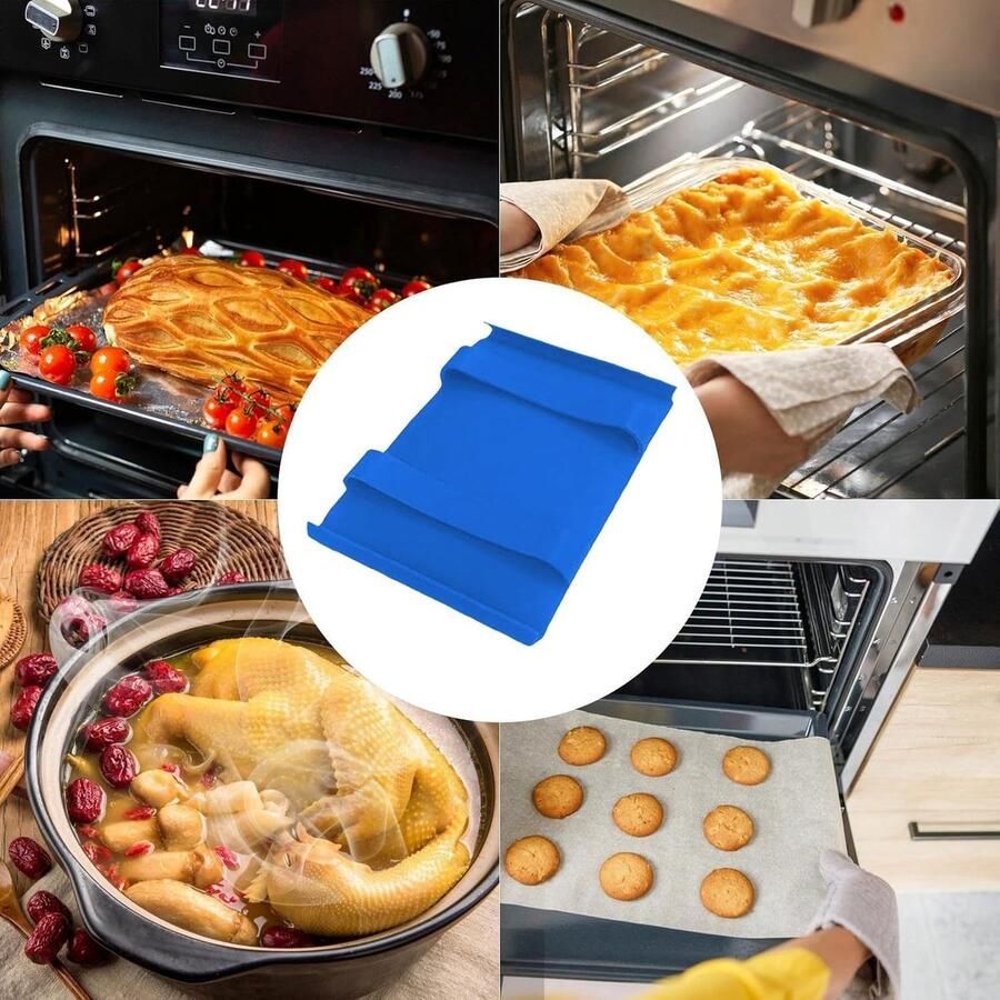 Siliconen Pot Handvat Covers Hittebestendige Clips Veilig Koken Verbeterde Grip 17.8x13.3x2cm Blauw