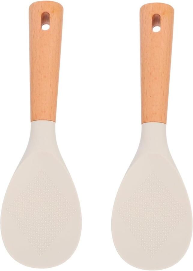 Siliconen Rijstlepel Aardappelschep Hout Rijst Serveren Antiaanbak Staand 24 cm Kleuren