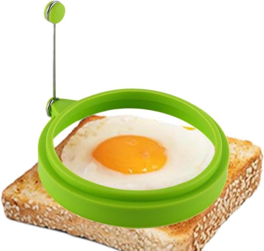 Siliconen Ringen Eierringen Pannenkoekenringen Ontbijt Maken Plakvrij Ontwerp 1 stuk Meerkleurig