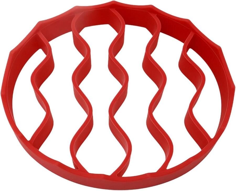 Siliconen rooster Grill mand Gezonder koken Innovatief vetafgifte ontwerp 17 x 20 cm Rood
