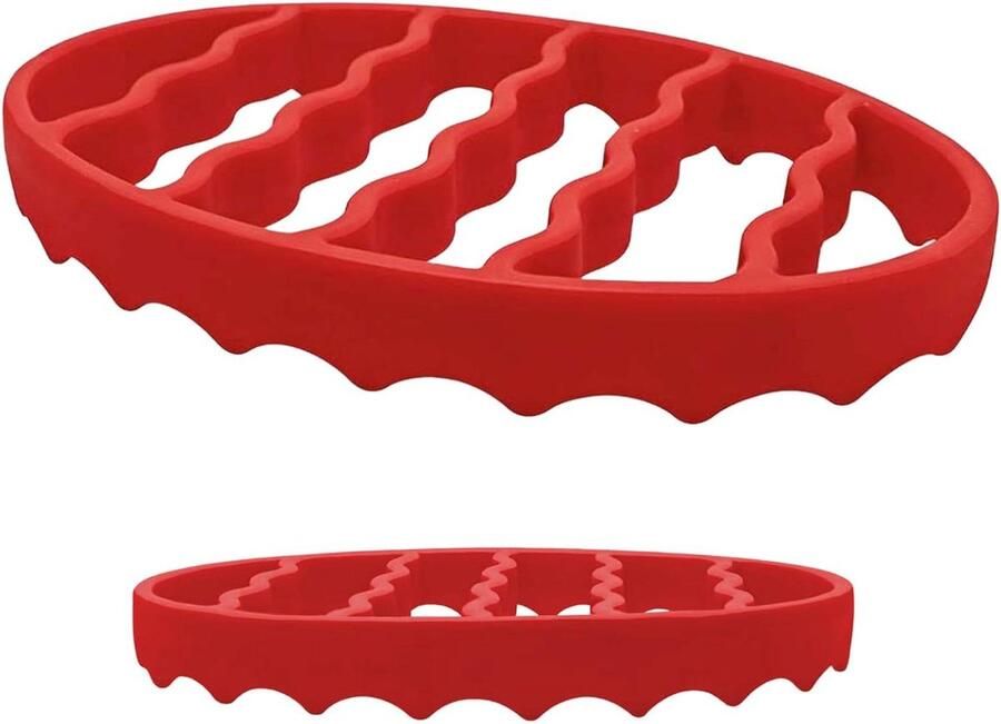 Siliconen Roosterrek Bakaccessoires Keuken Gezonder Koken Vetafvoer Ontwerp 17.3x20.1x3.4 cm Zwart