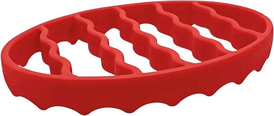 Siliconen Roosterrek Bakrek Koelrek Gezond Koken Vet Afvoerend Ontwerp 20 x 17 cm Rood