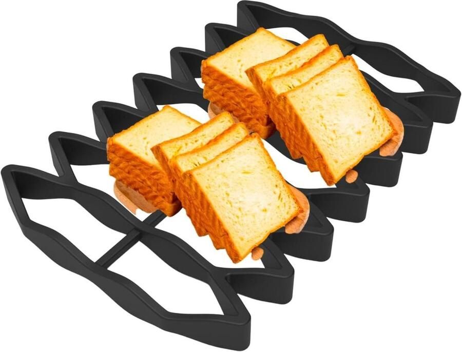 Oven Rooster Bakrek Inzet Gezond Koken Hittebestendig Siliconen 23.5 cm Lengte Zwart