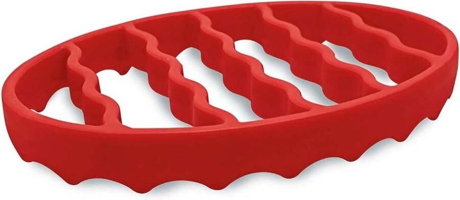 Siliconen Roosterrek Hittebestendig Oval Koken & Bakken Vaatwasser Magnetron Veilig 21 x 15 cm Rood