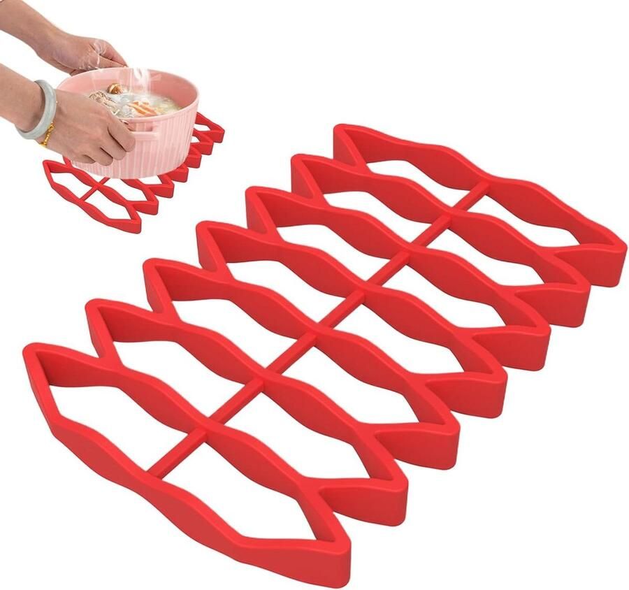 Siliconen Roosterrek Keuken Kookhulp Gezond Koken Olie Afvoerend 23x15x2 cm Zwart