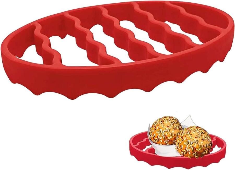Siliconen Roosterrek Koelrek Bakrek Gezonder Koken Vet Afvoer Ontwerp 17.2 cm Zwart