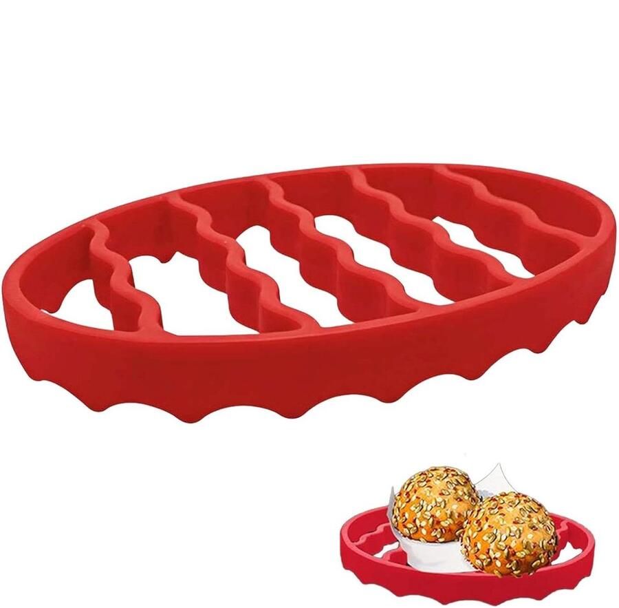 Siliconen Roosterrek Kookrek Bakrek Gezond Koken Vetafvoer Ontwerp 17.3 x 20.1 cm Rood