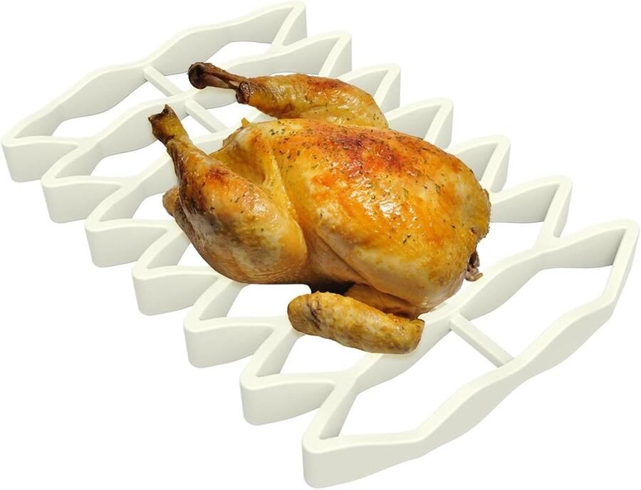 Siliconen Roosterrek Oven Bakrek Gelijkmatig Koken Hittebestendig Materiaal 23 x 15.6 cm Beige