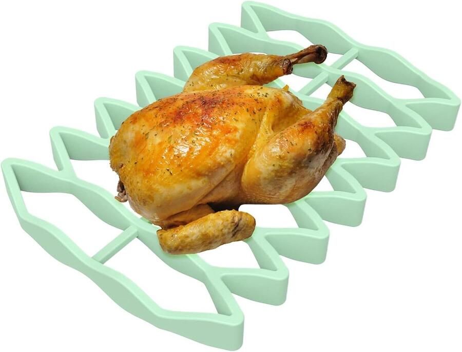 Siliconen Roosterrek Ovenrek Bakplaat Gelijkmatig Koken Verbeterde Luchtstroom 23 x 15.6 cm Lichtgroen
